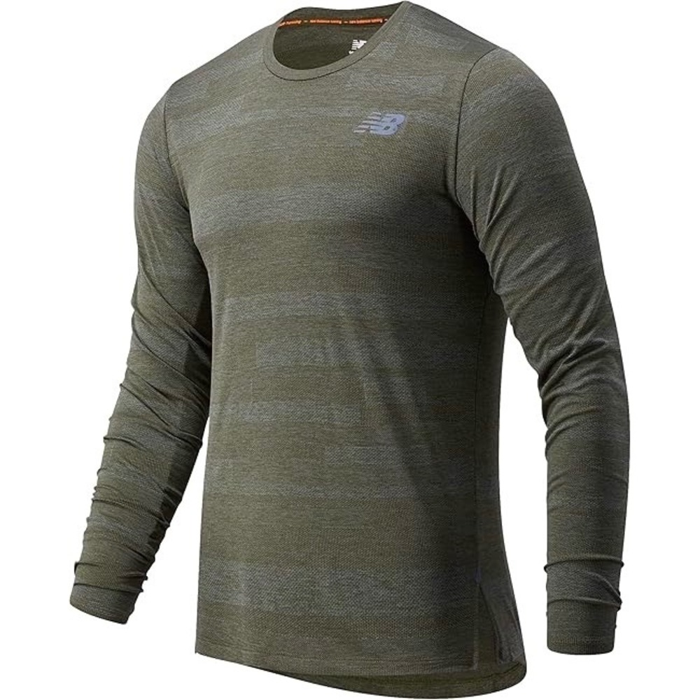 New Balance Mens Large Running Shirt ICE 2.0 Long Sleeve Performance Green‎ NBRC